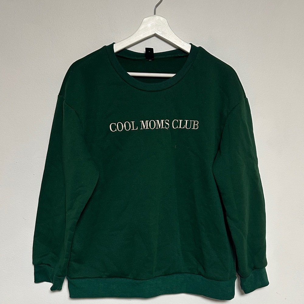 SHEIN Forest Green 'Cool Moms Club' Pullover